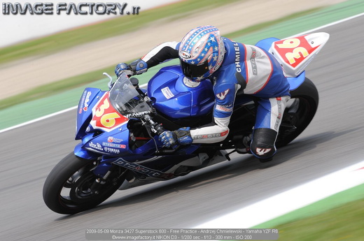 2009-05-09 Monza 3427 Superstock 600 - Free Practice - Andrzej Chmielewski - Yamaha YZF R6